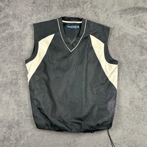 PGA Tour Golf Vest Men’s L Black Sleeveless Windbreaker Vintage Lightweight